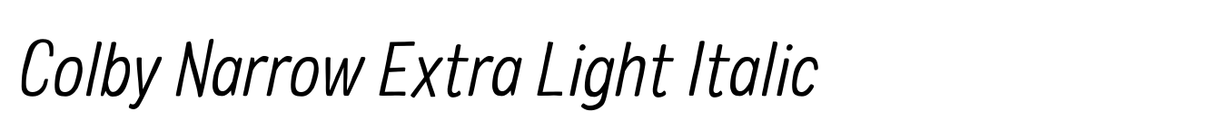 Colby Narrow Extra Light Italic